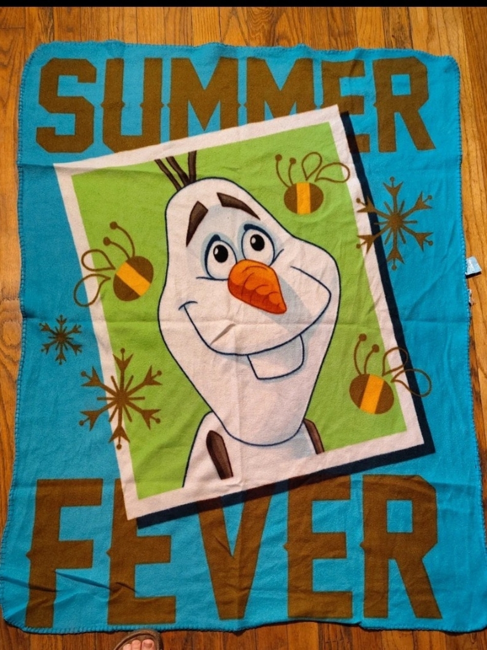 Disney Olaf Blanket - Blue, Green & White
